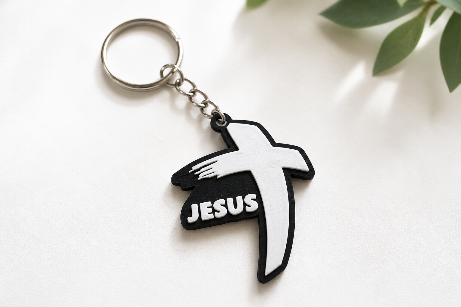 Chaveiro Jesus – Cruz Cristã em 3D