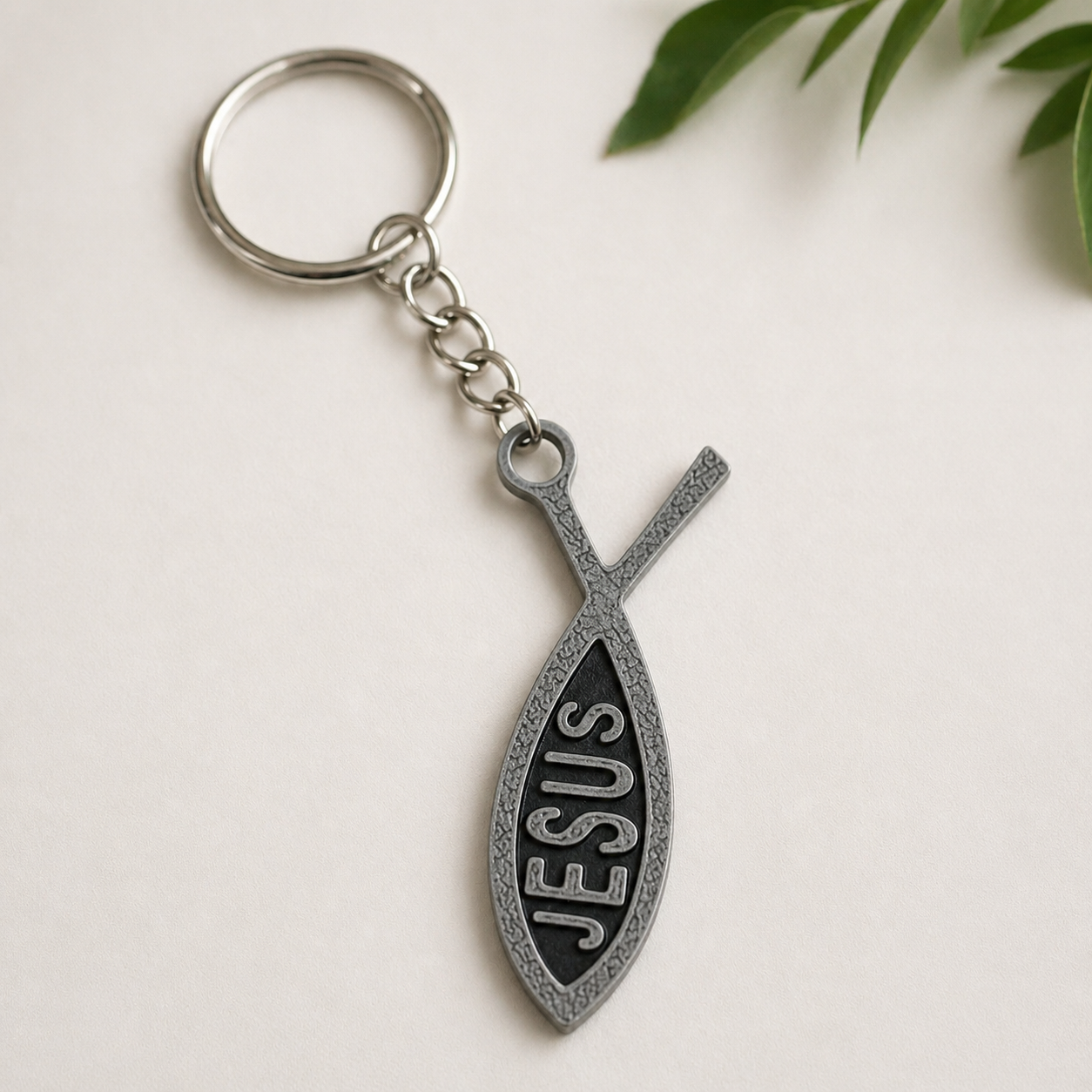 Chaveiro Peixe Jesus – Fé em 3D para o Dia a Dia