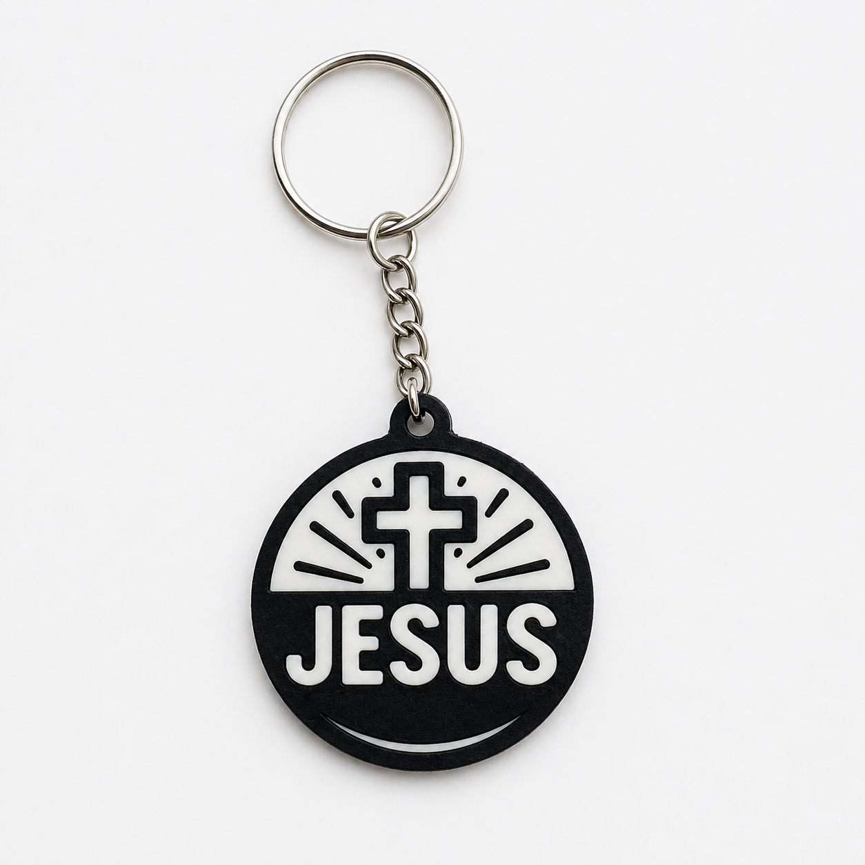 Chaveiro Jesus com Cruz – Símbolo de Fé em 3D