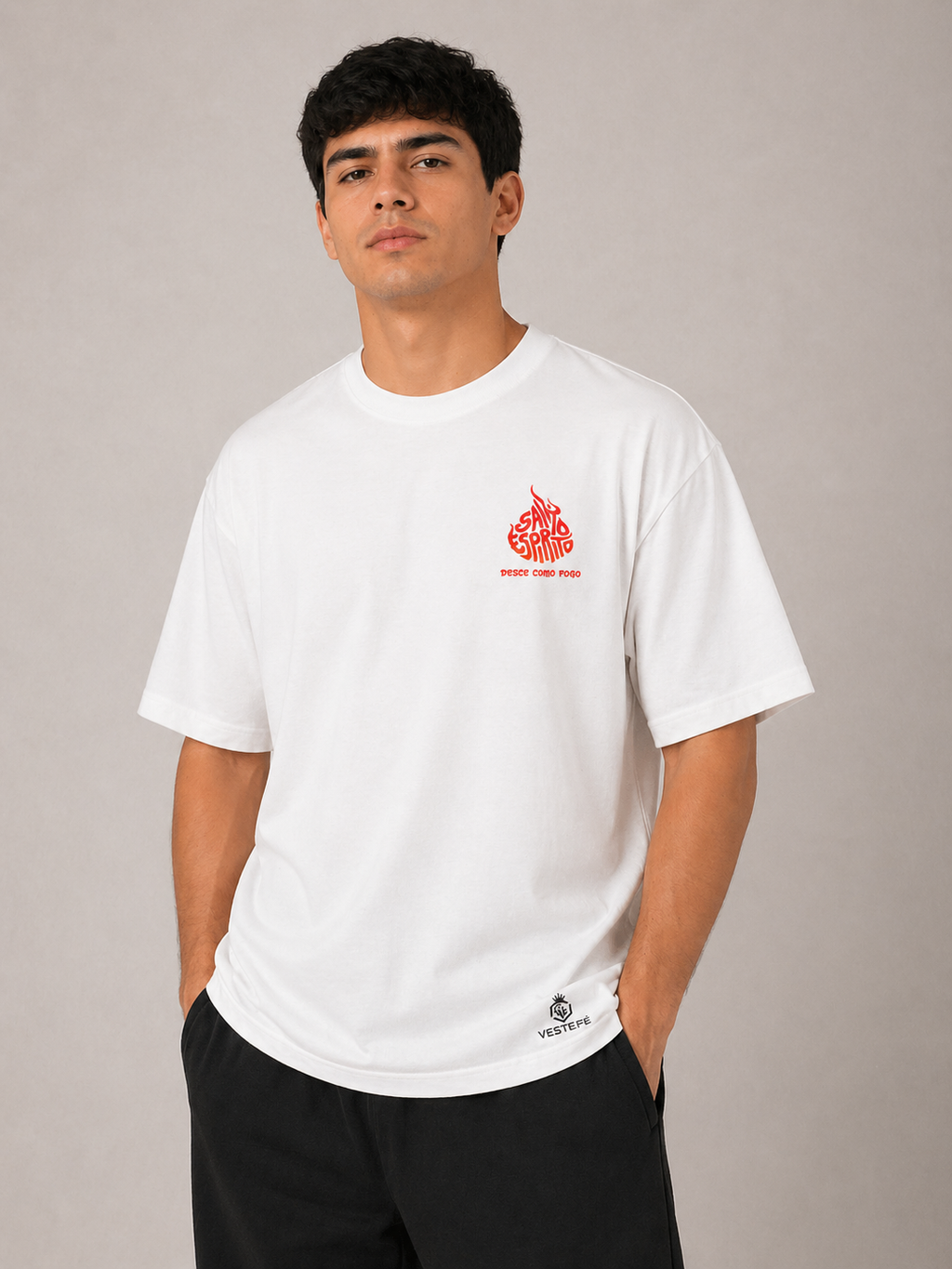 Camiseta Oversized “Santo Espírito – Desce Como Fogo”