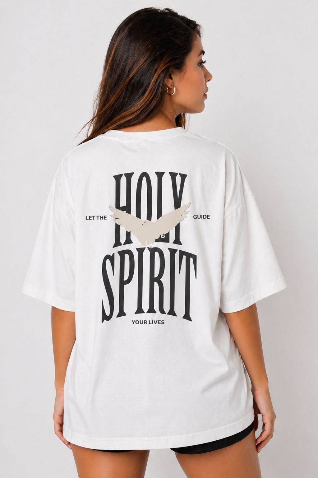 Camiseta Oversize Holy Spirit Premium – Fé & Estilo