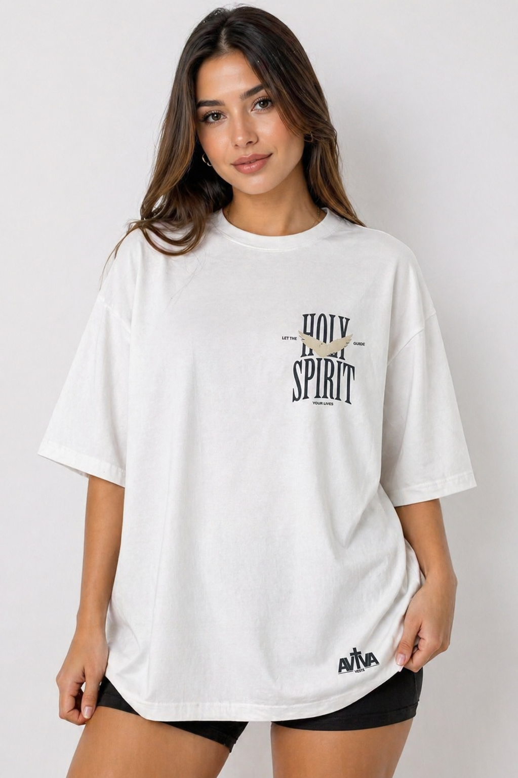 Camiseta Oversize Holy Spirit Premium – Fé & Estilo