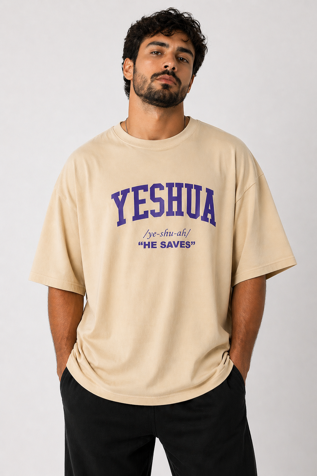 Camiseta Oversized Yeshua “He Saves”
